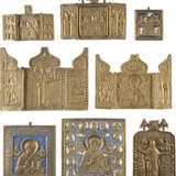 FOUR BRASS ICONS AND FOUR TRIPTYCHS SHOWING THE IMAGES O - photo 1