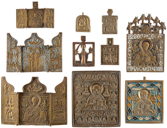 SEVEN BRASS ICONS AND THREE TRIPTYCHS SHOWING THE IMAGES - photo 1