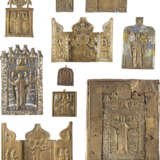 SEVEN BRASS ICONS AND THREE TRIPTYCHS SHOWING ST. NICHOL - photo 1