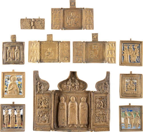 SEVEN BRASS ICONS, FOUR TRIPTYCHS AND A DIPTYCH SHOWINFG - photo 1