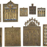 A COLLECTION OF TEN BRASS ICONS SHOWING SELECTED SAINTS - photo 1