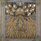 A LARGE AND ENAMEL BRASS ICON SHOWING THE DORMITION OF T - photo 1