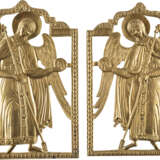 A RARE RAIR OF BRASS ICONS SHOWING ARCHANGELS MICHAEL AN - Foto 1