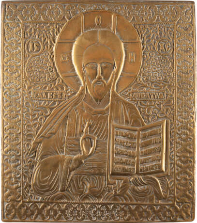 A LARGE BRASS ICON SHOWING CHRIST PANTOKRATOR Russian, 1 - photo 1