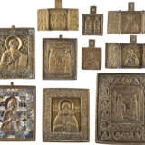 SEVEN BRASS ICONS AND THREE TRIPTYCHS SHOWING SELECTED S - photo 1