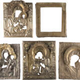 A BASMA AND FOUR OKLADS OF ICONS SHOWING IMAGES OF THE M - Foto 1