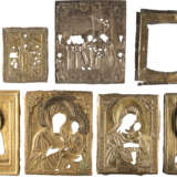 A BASMA AND SIX OKLADS OF ICONS SHOWING IMAGES OF THE MO - фото 1
