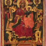 A VERY FINE ICON SHOWING THE ENTHRONED MOTHER OF GOD FLA - Foto 1