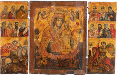 A TRIPTYCH SHOWING THE MOTHER OF GOD 'THE UNFADING ROSE'