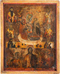 A LARGE ICON SHOWING THE MOTHER OF GOD 'THE UNFADING ROS