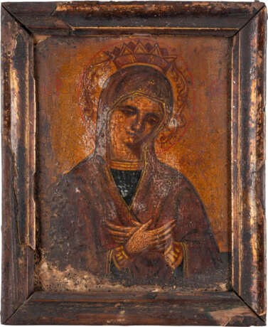 A SMALL ICON SHOWING THE MOTHER OF GOD Greek, 19th centu - фото 1