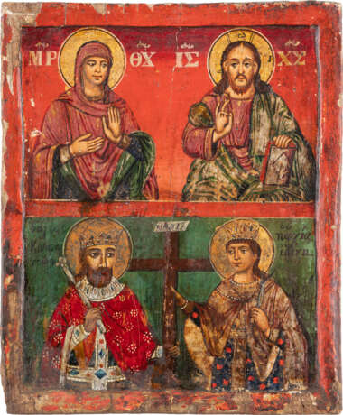 A TWO-PARTITE ICON SHOWING THE MOTHER OF GOD AND CHRIST - photo 1
