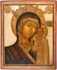 A MONUMENTAL ICON SHOWING THE KAZANSKAYA MOTHER OF GOD F