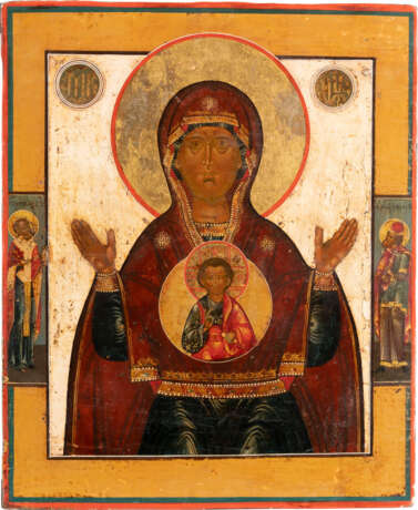 AN ICON SHOWING THE MOTHER OF GOD OF THE SIGN Russian, 1 - Foto 1