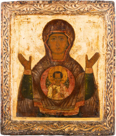 AN ICON SHOWING THE MOTHER OF GOD OF THE SIGN Russian, 1 - Foto 1