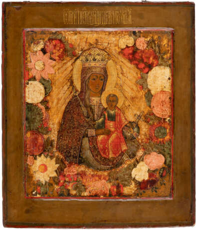 A RARE ICON SHOWING THE MOTHER OF GOD 'THE UNFADING FLOW - фото 1