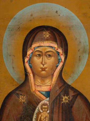 A RARE AND VERY FINE ICON SHOWING THE MOTHER OF GOD, HEL - Foto 2