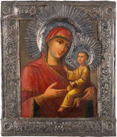 AN ICON SHOWING THE TIKHVINSKAYA MOTHER OF GOD WITH A SI - photo 1