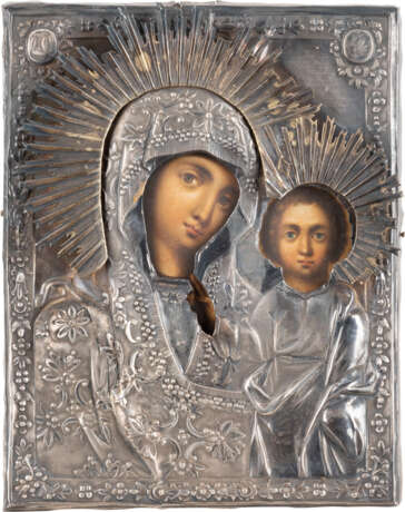 A SMALL ICON SHOWING THE KAZANSKAYA MOTHER OF GOD WITH A - фото 1