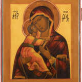A SMALL ICON SHOWING THE VLADIMIRSKAYA MOTHER OF GOD Rus - Foto 1