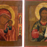TWO ICONS SHOWING CHRIST PANTOKRATOR AND THE KAZANSKAYA - фото 1