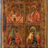 A QUADRI-PARTITE ICON ICON SHOWING IMAGES OF THE MOTHER - фото 1