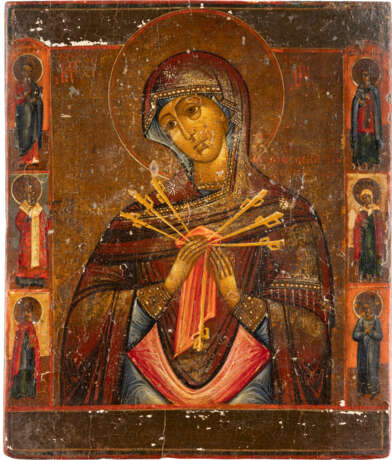 A SMALL ICON SHOWING THE MOTHER OF GOD 'OF THE SEVEN SOR - photo 1