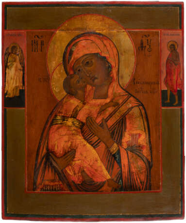 AN ICON SHOWING THE VLADIMIRSKAYA MOTHER OF GOD Russian, - Foto 1