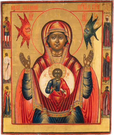 AN ICON SHOWING THE MOTHER OF GOD OF THE SIGN Russian, V - фото 1