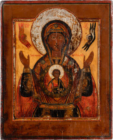 AN ICON SHOWING THE MOTHER OF GOD OF THE SIGN Russian, 1 - Foto 1