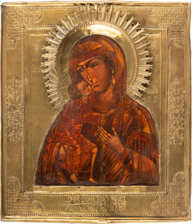 AN ICON SHOWING THE FEODOROVSKAYA MOTHER OF GOD WITH RIZ - Foto 1