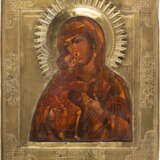 AN ICON SHOWING THE FEODOROVSKAYA MOTHER OF GOD WITH RIZ - фото 1