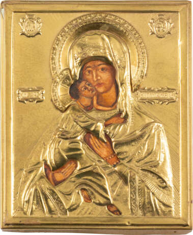 TWO ICONS WITH OKLAD SHOWING THE MOTHER OF GOD OF KAZAN - фото 2