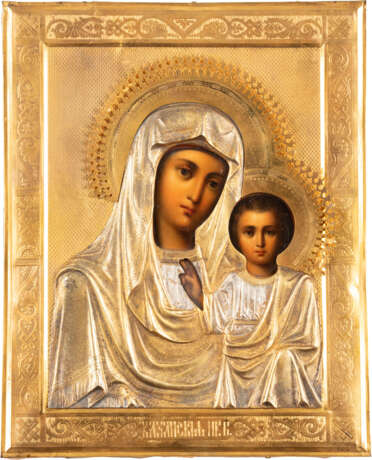 A SMALL ICON SHOWING THE KAZANSKAYA MOTHER OF GOD WITH A - Foto 1