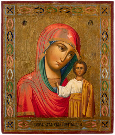 AN ICON SHOWING THE MOTHER OF GOD OF KAZAN Russian, late - photo 1