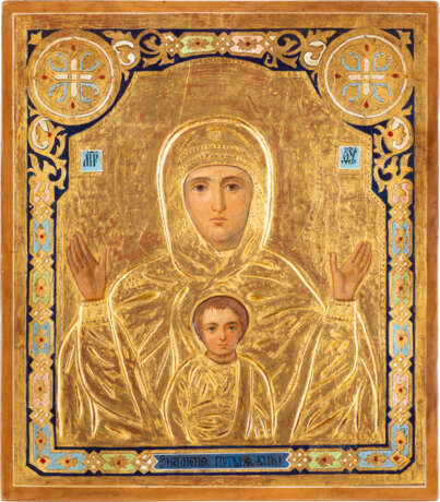 A RARE AND LARGE ICON SHOWING THE MOTHER OF GOD OF THE S - Foto 1