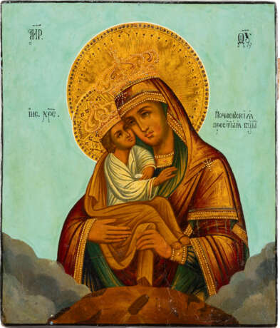 A RARE ICON SHOWING THE POCHAEVSKAYA MOTHER OF GOD Russi - фото 1