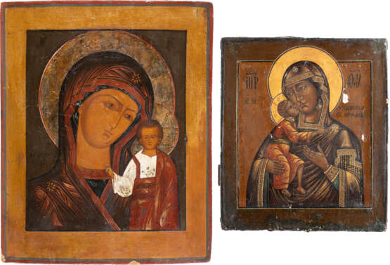 TWO ICONS: THE FEODOROVSKAYA MOTHER OF GOD AND A LARGE I - фото 1