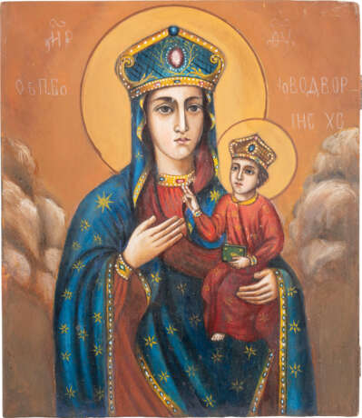 AN ICON SHOWING THE MOTHER OF GOD 20th century Oil on wo - photo 1