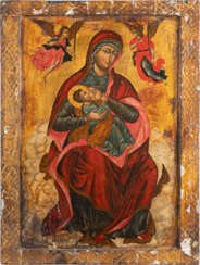 A LARGE ICON SHOWING THE BREAST-FEEDING MOTHER OF GOD Re