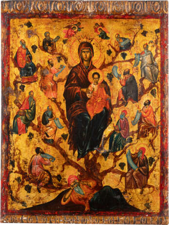 A LARGE ICON SHOWING THE TREE OF JESSE Recent Oil on woo - photo 1
