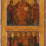 A TWO-PARTITE ICON SHOWING THE DEISIS AND SELECTED SAINTS W - photo 2