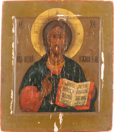 TWO ICONS SHOWING CHRIST PANTOKRATOR AND ST. JOHN THE FORER - photo 1