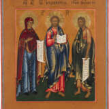 AN ICON SHOWING THE DEISIS Russian, 19th century Tempera on - photo 1