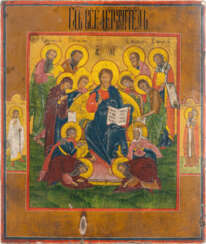AN ICON SHOWING THE EXTENDED DEISIS Russian, mid 19th centu