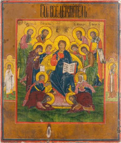 AN ICON SHOWING THE EXTENDED DEISIS Russian, mid 19th centu - photo 1
