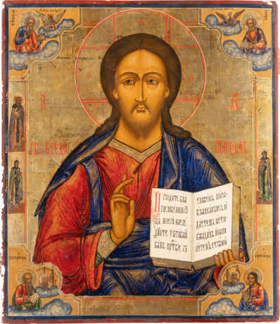 A VERY LARGE ICON SHOWING CHRIST PANTOKRATOR WITH DEPICTION - photo 1