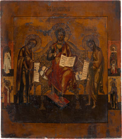 AN ICON SHOWING THE DEISIS Russian, early 19th century Temp - Foto 1