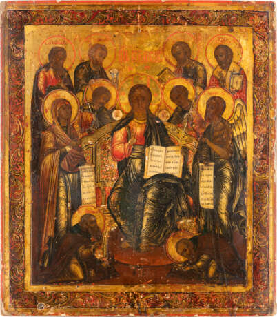 A FINE ICON SHOWING THE EXTENDED DEISIS Russian, 19th centu - photo 1