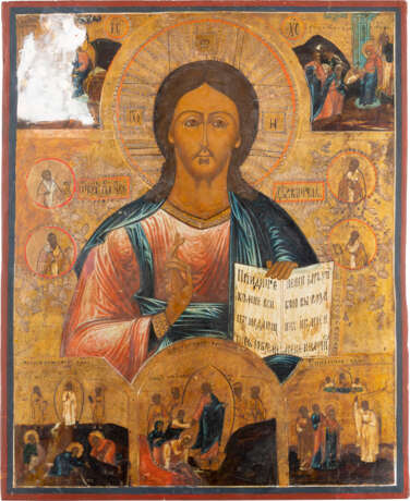 A LARGE ICON SHOWING CHRIST PANTOKRATOR WITH MAIN LITURGICA - photo 1